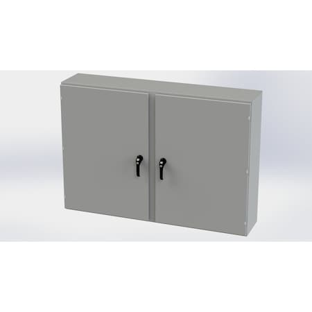 Saginaw Control & Engineering 3 Point Latch with Padlock/Keylock Handle Electrical Enclosures, 42 in H, 12 in D, 60 in W SCE-42EL6012WFALP
